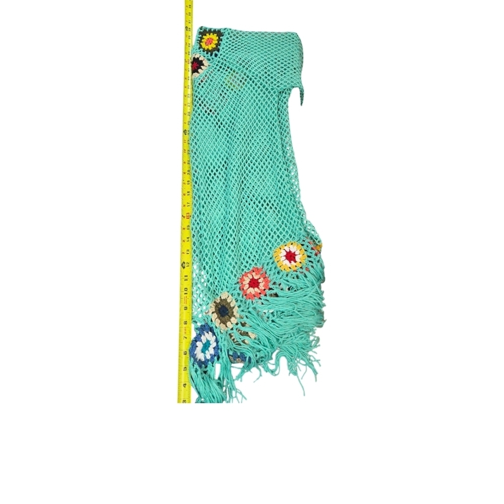 India Boutique Turquoise Crochet Swim Cover-Up - Picture 7 of 9